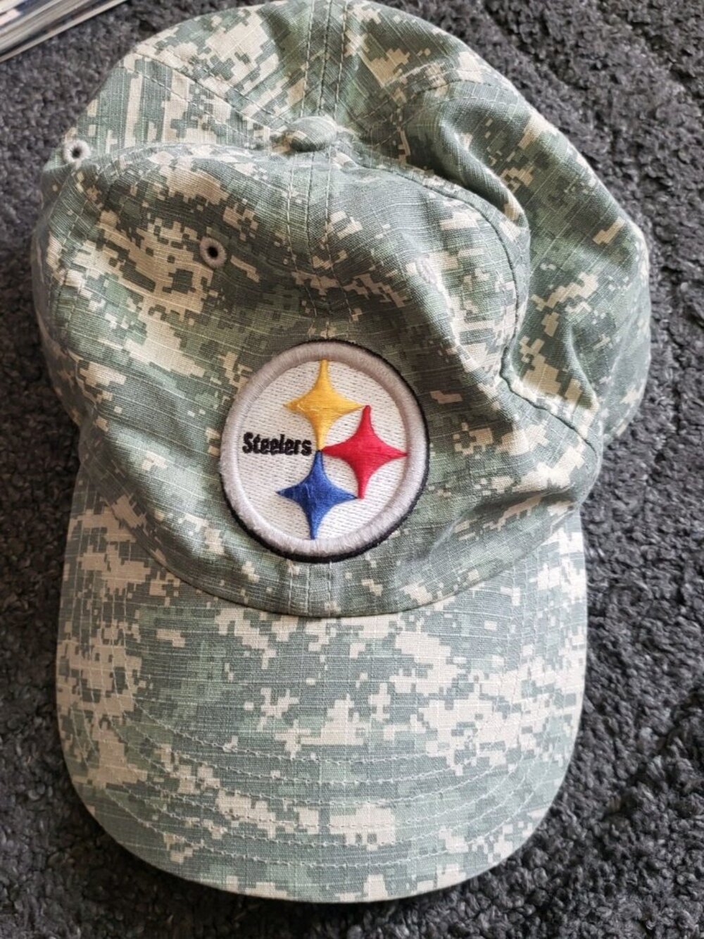 '47 Pittsburgh Steelers NFL Camo Adjustable Cap Hat One Size Green Beige Black
